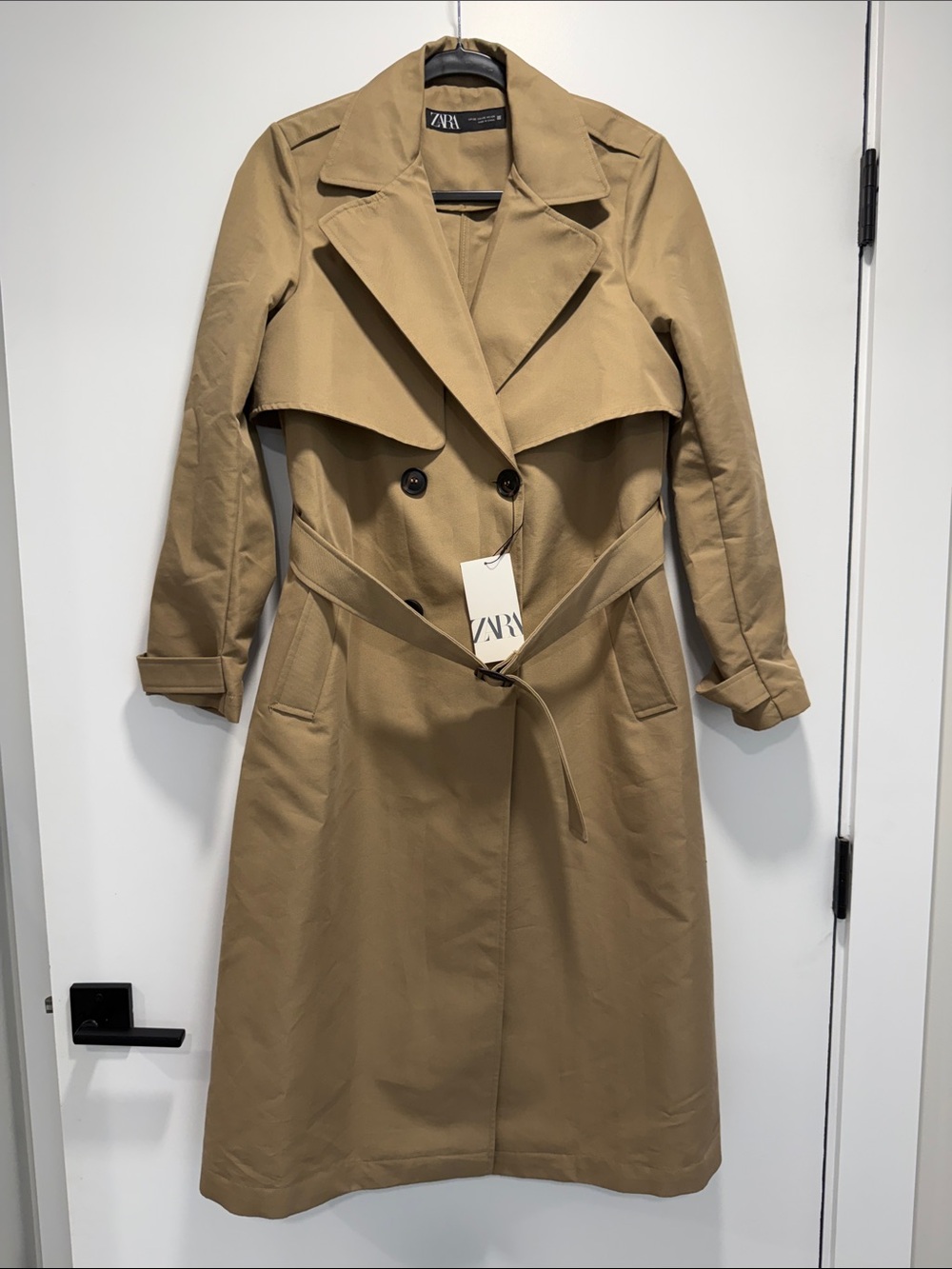 ZARA Long Double Breasted Trench Coat - Picture 1 of 4